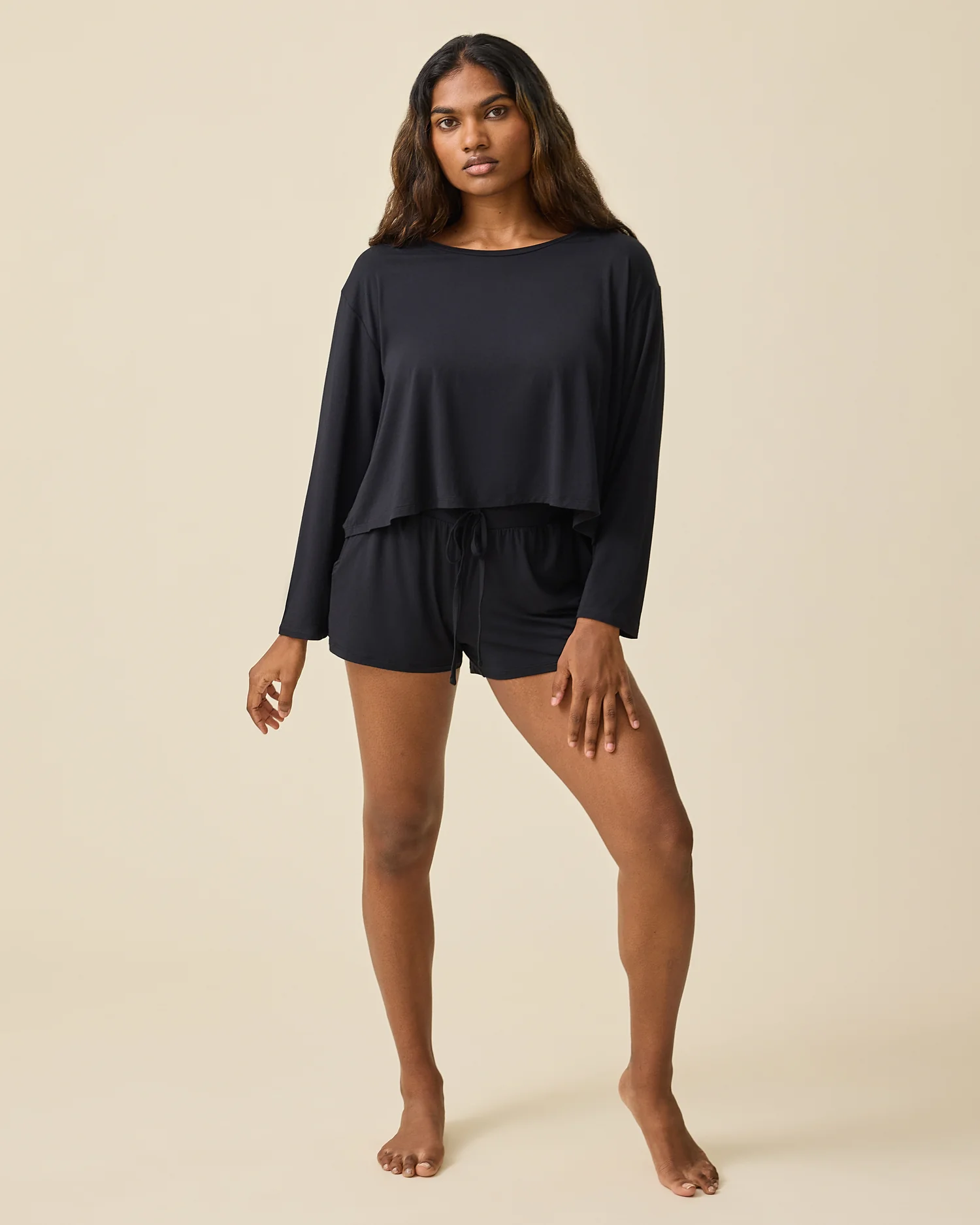 Aria Bamboo Casual Lounge Short | Black - Image 2
