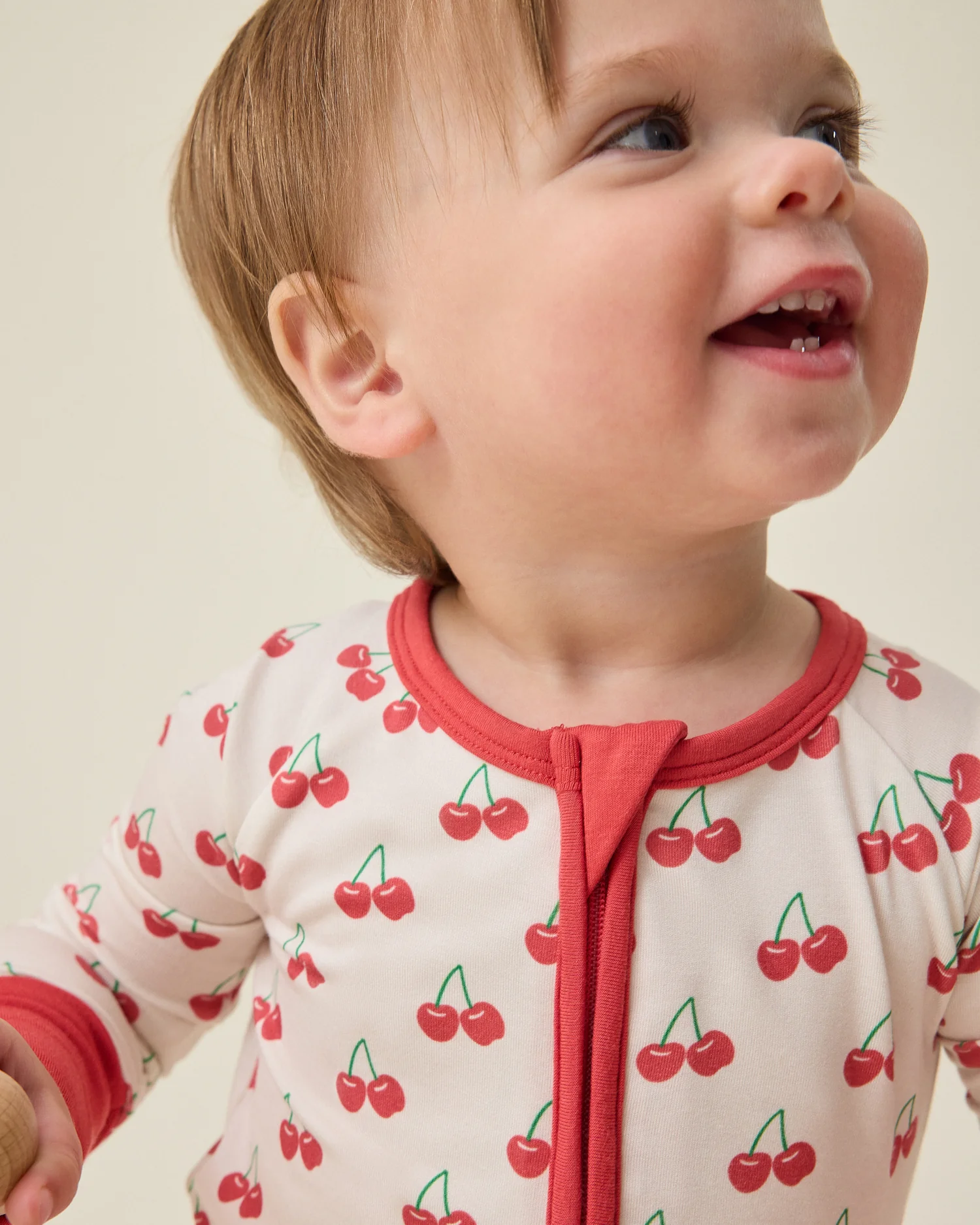 Bamboo Baby Pajama | Ivory Cherries - Image 2