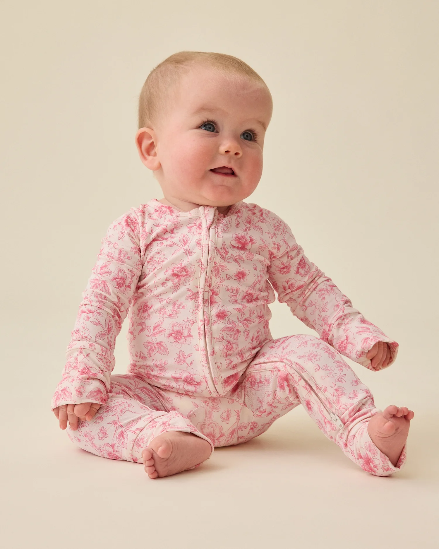 Bamboo Baby Pajama | Pink Toile
