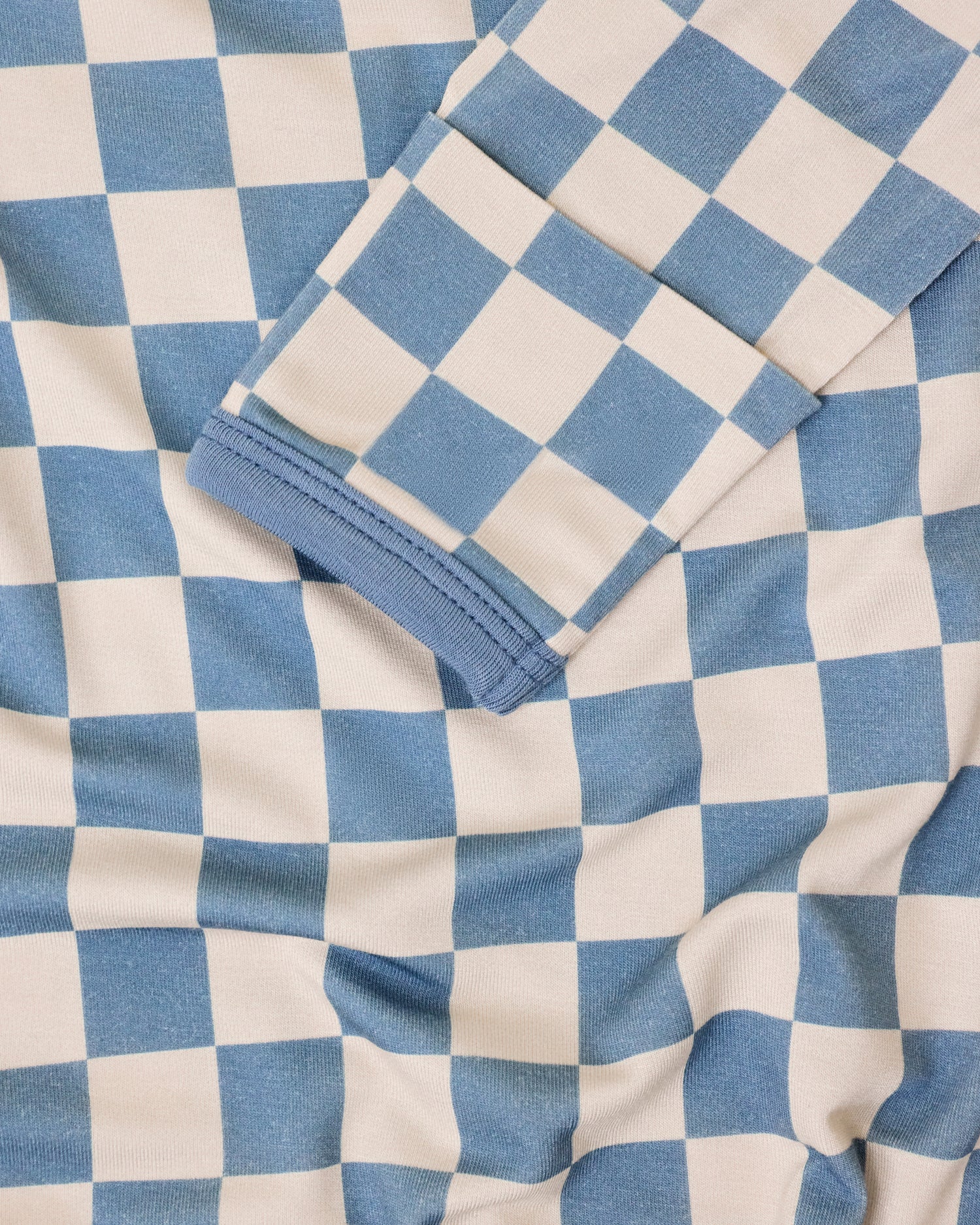 Bamboo Knotted Baby Gown & Hat | Blue Checker - Image 3