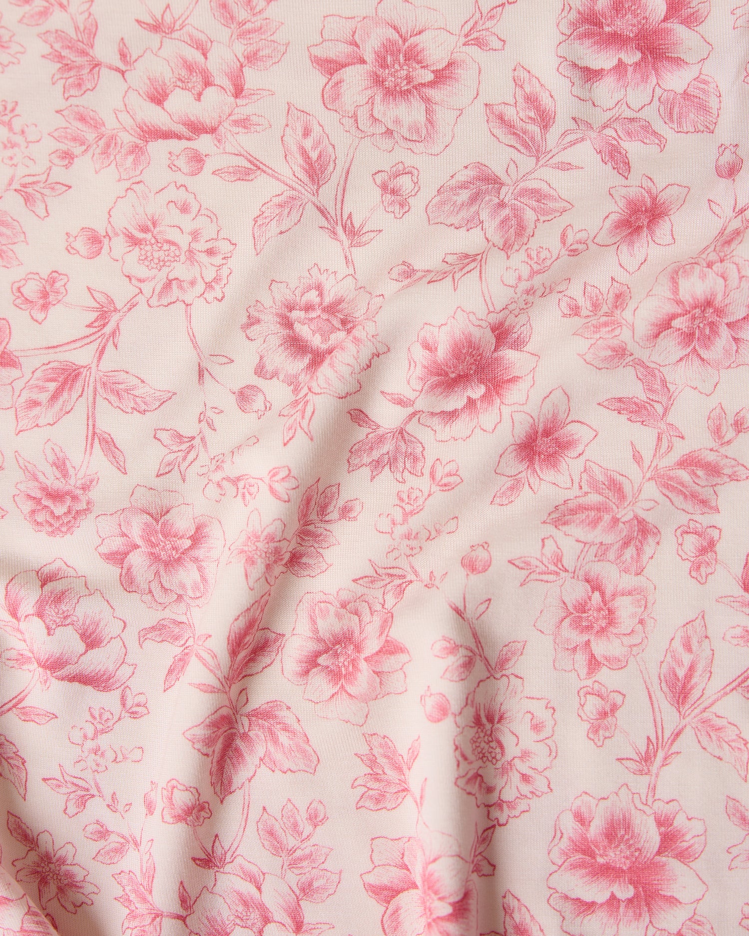 Bamboo Knotted Baby Gown & Hat | Pink Toile - Image 5