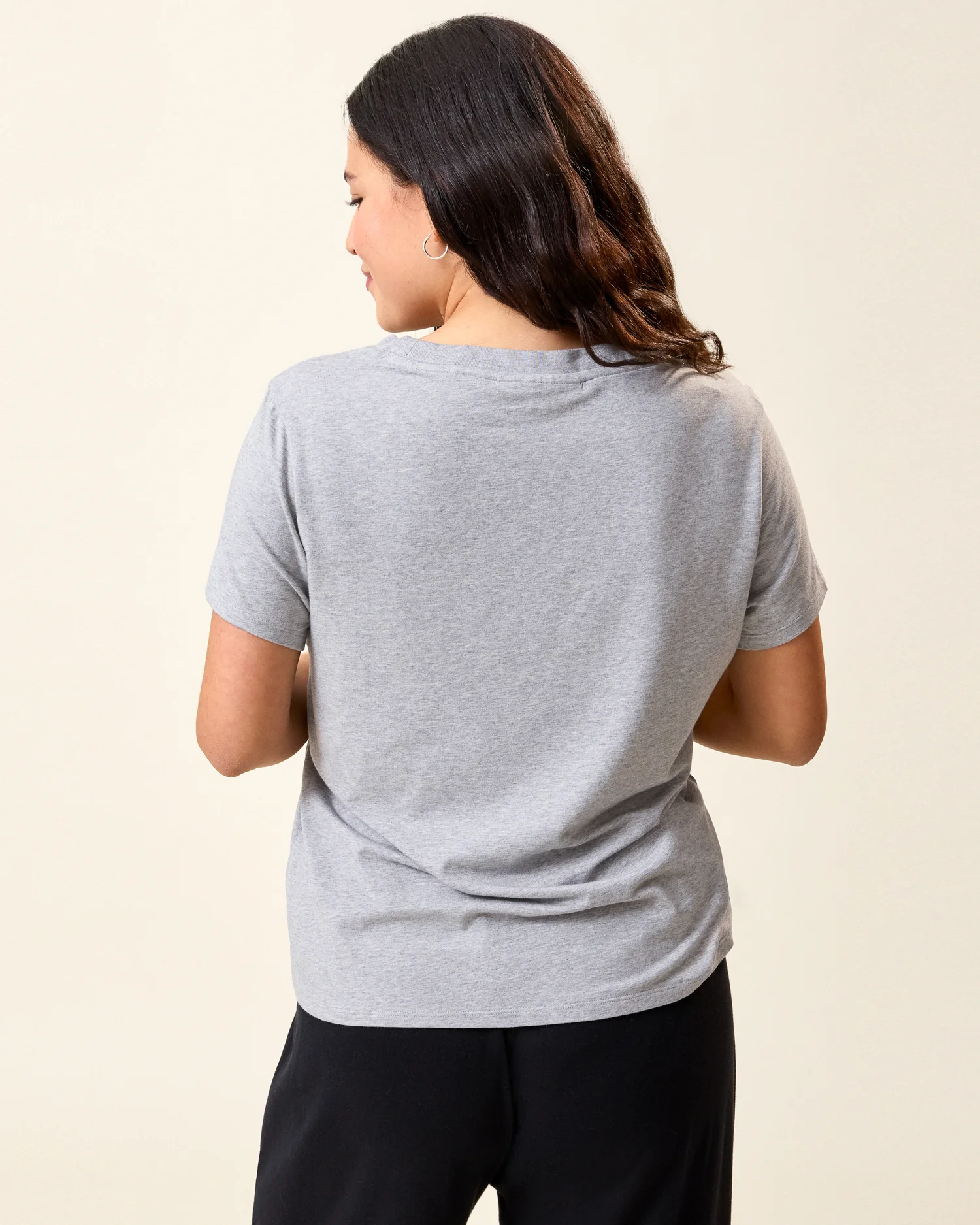 Modal V-neck Nursing T-shirt | Grey Heather - Image 4