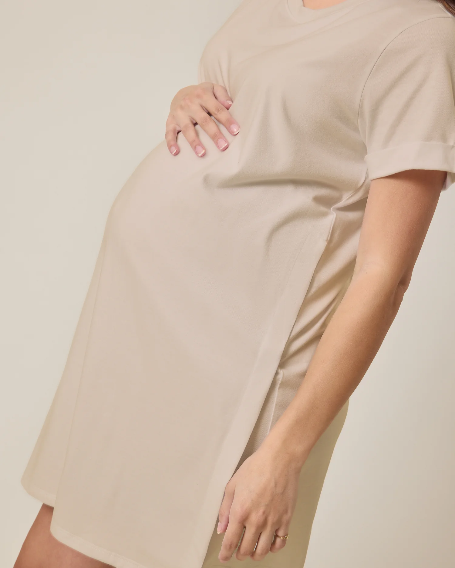 Classic Nursing T-shirt Mini Dress | Sand - Image 2
