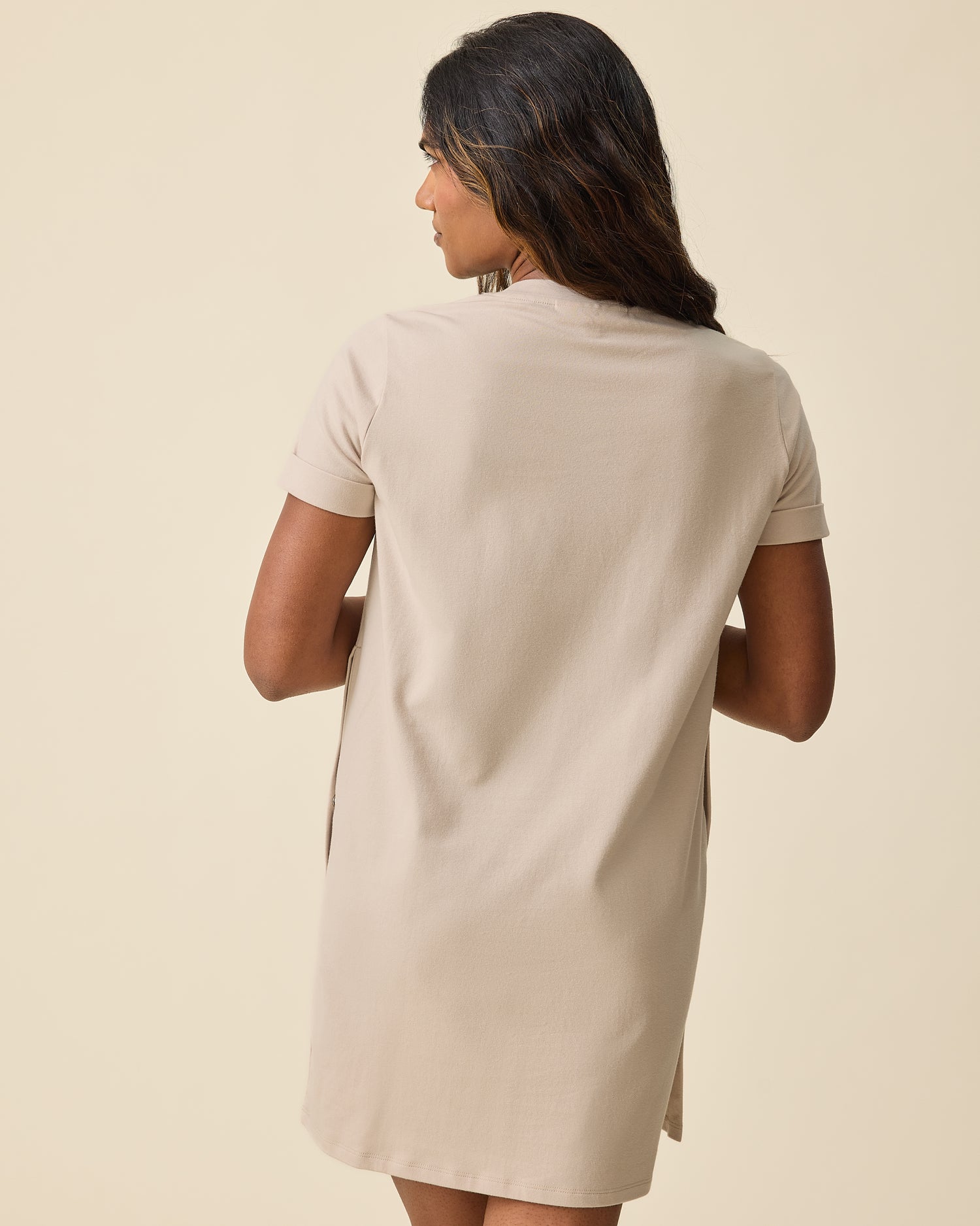 Classic Nursing T-shirt Mini Dress | Sand - Image 8