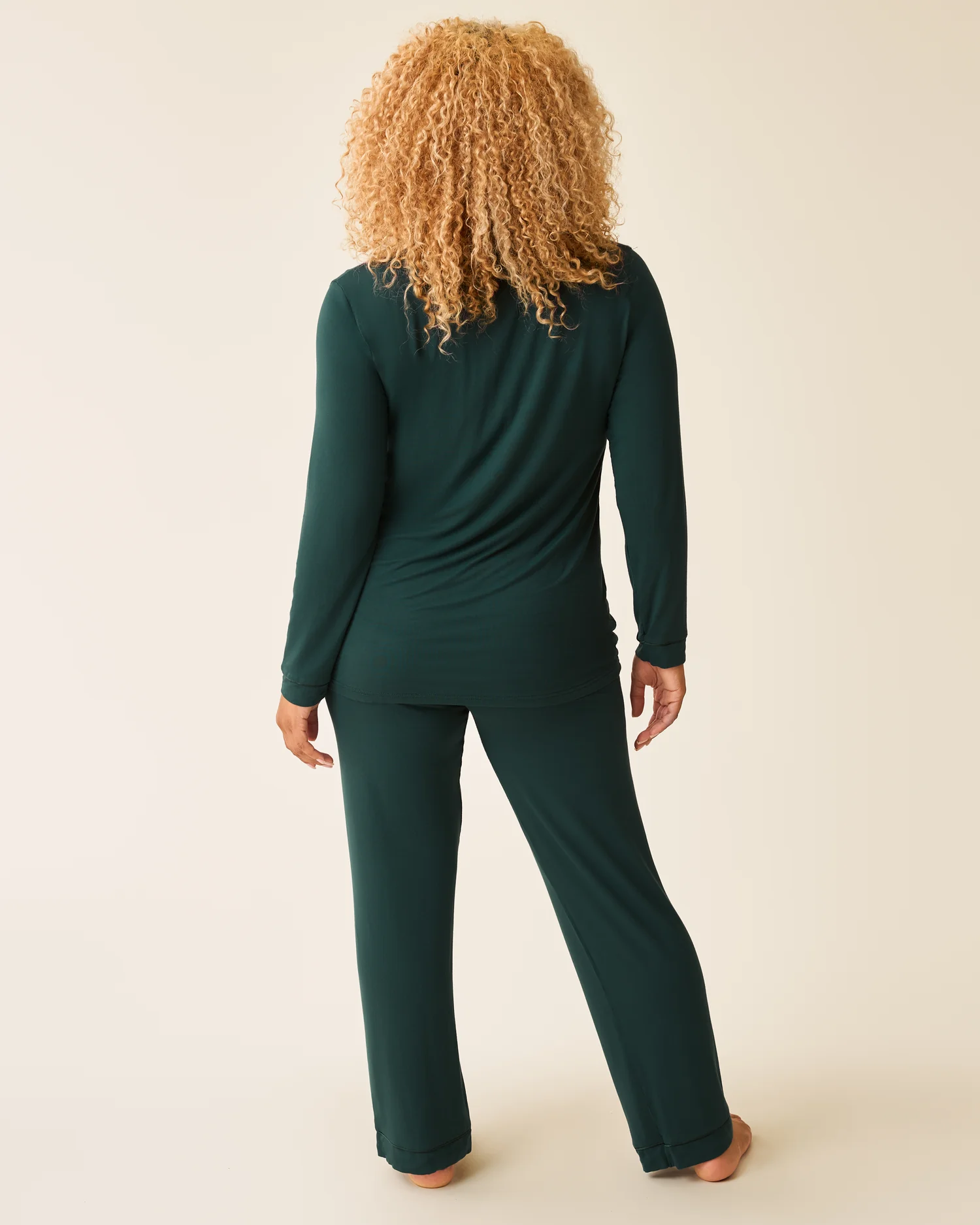 Clea Bamboo Long Sleeve Pajama Set | Evergreen - Image 2