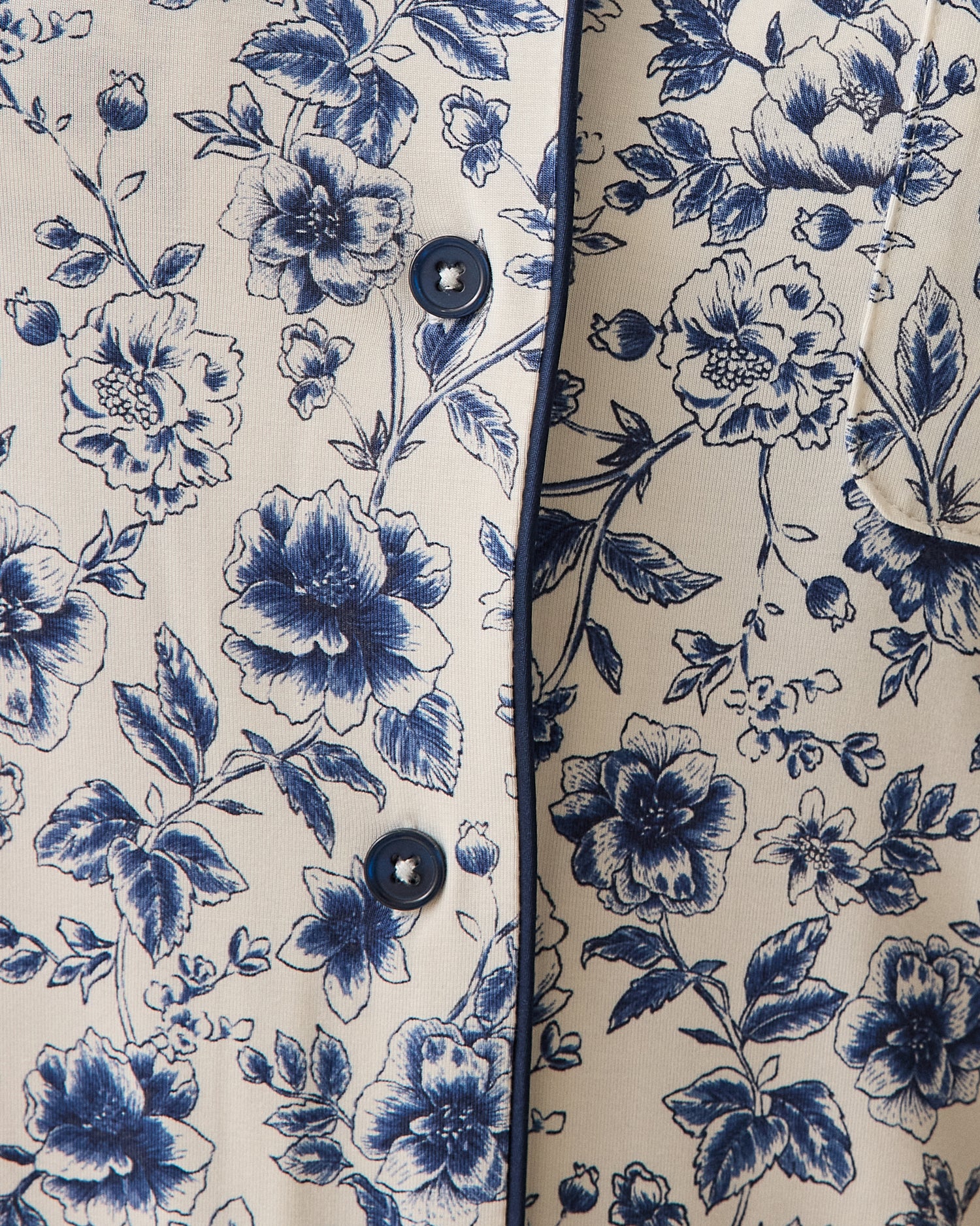 Clea Bamboo Short Sleeve Pajama Set | Navy Toile - Image 6