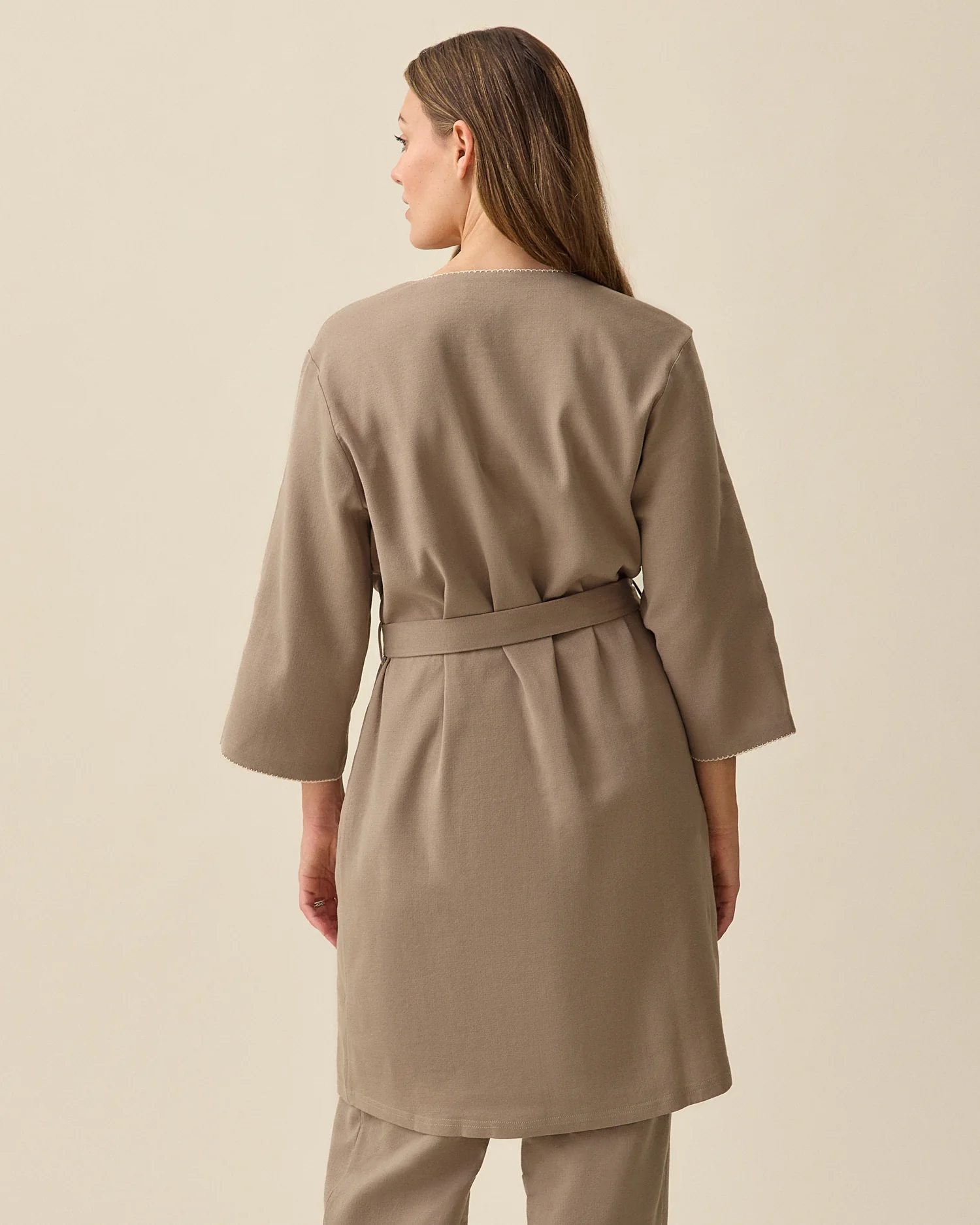 Cotton Bamboo Robe | Taupe - Image 5