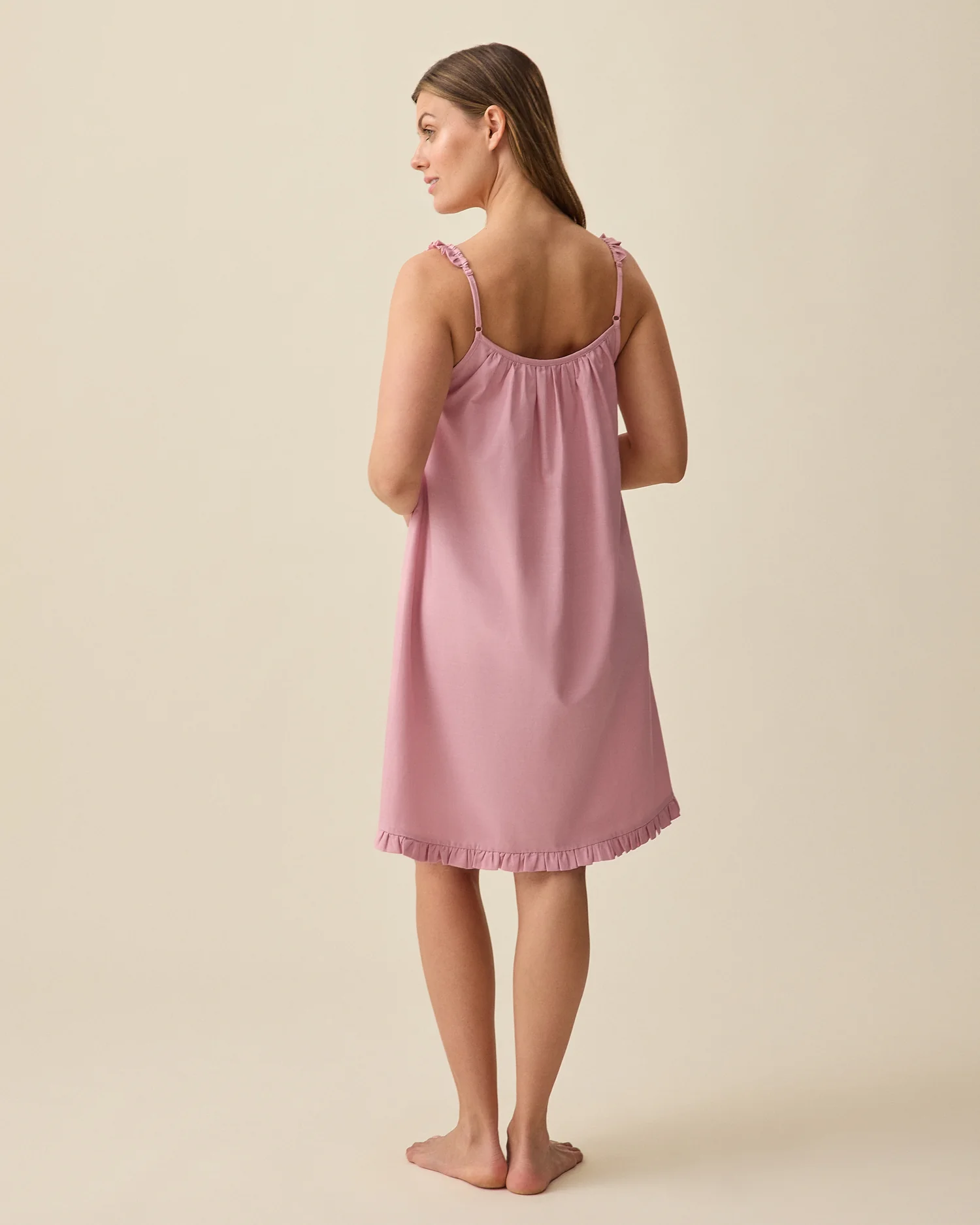 Dreamy Cotton Maternity & Nursing Nightgown | Light Mauve - Image 6