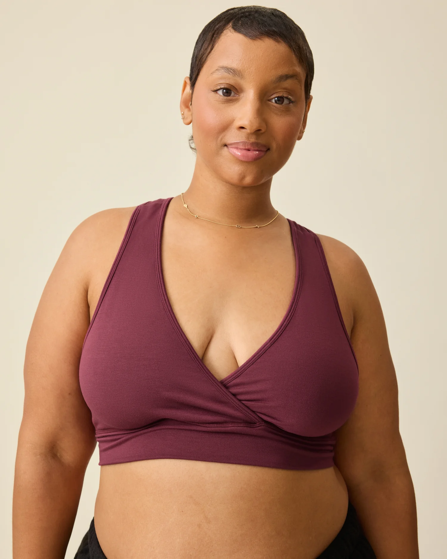French Terry Racerback Nursing & Sleep Bra | Deep Burgundy