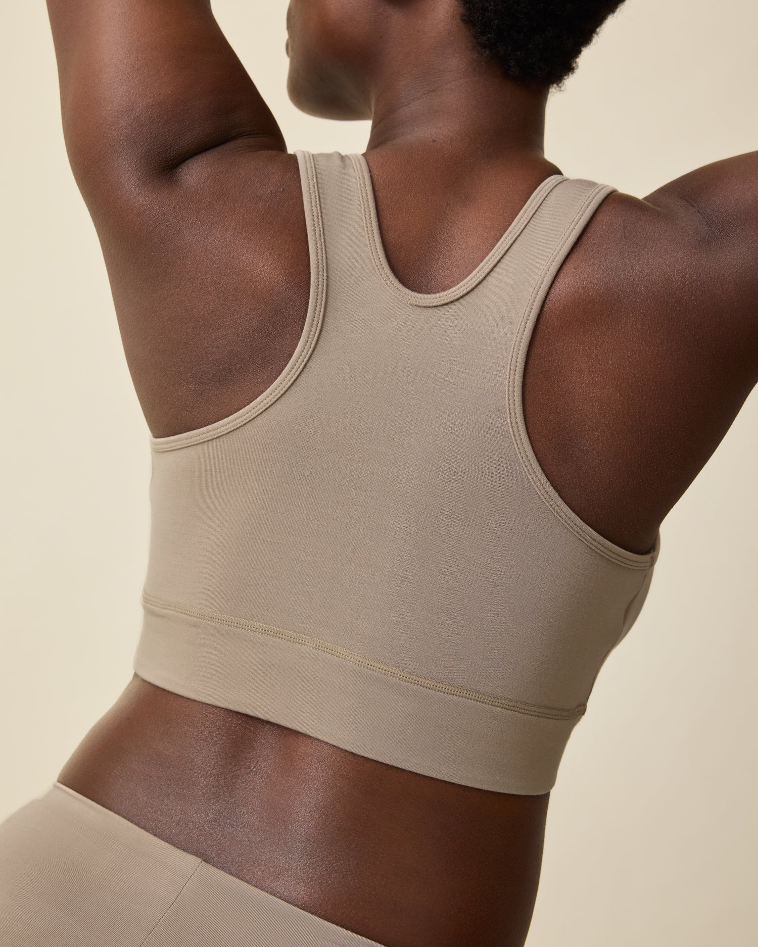French Terry Racerback Nursing & Sleep Bra | Sandstone - Image 4