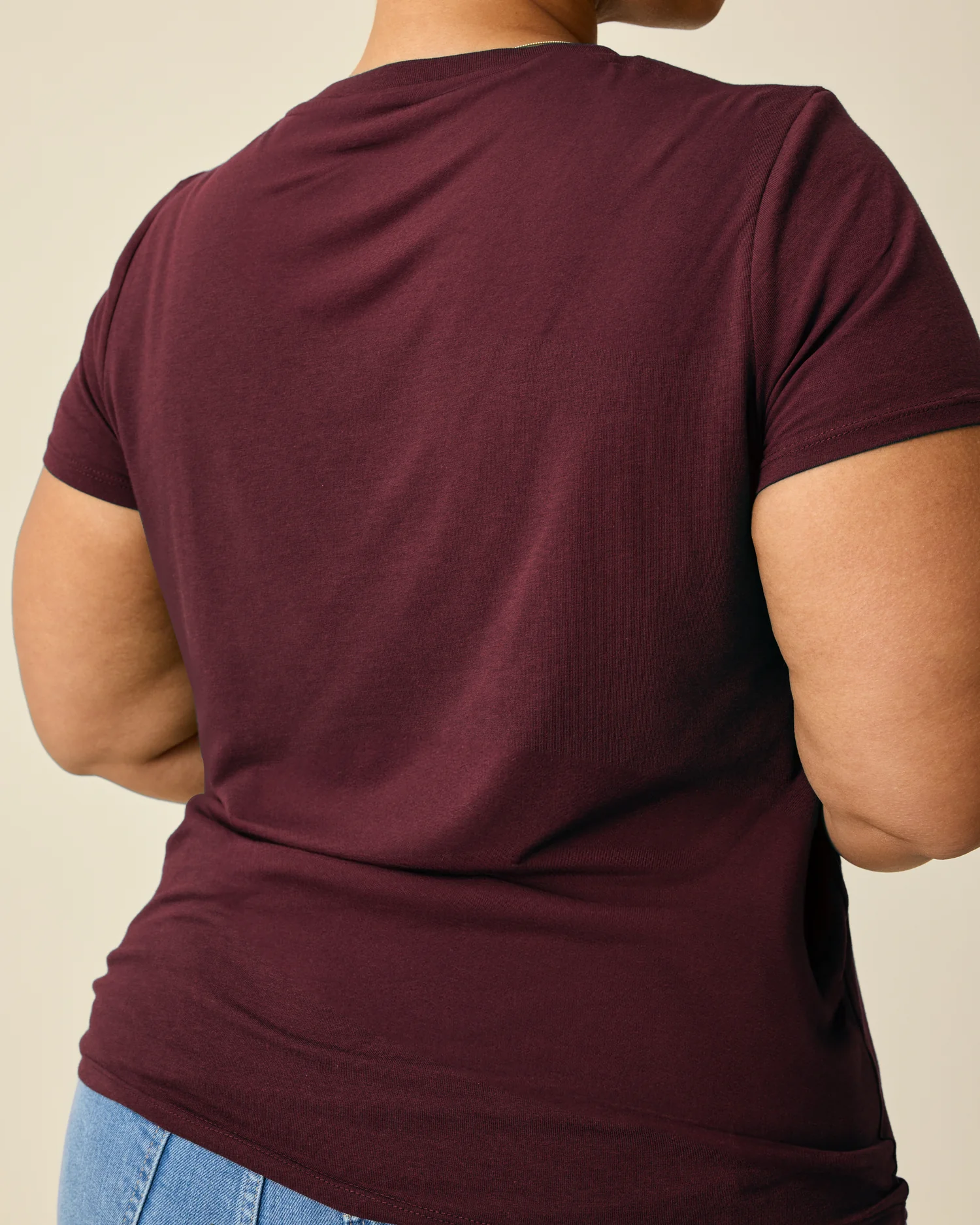 Modal Crew Neck Nursing T-shirt | Deep Burgundy - Image 4