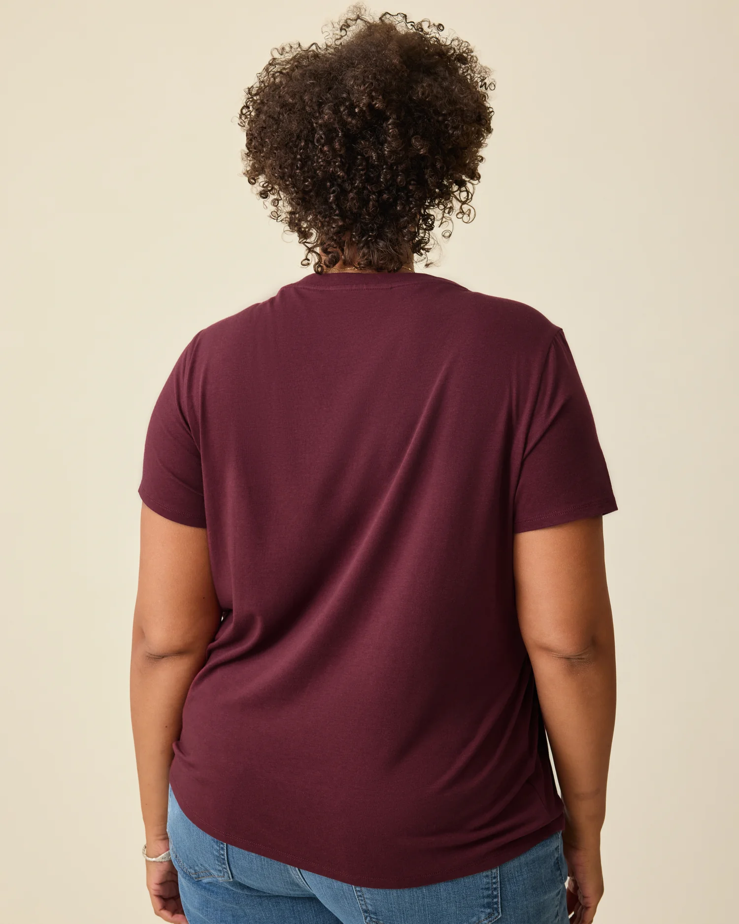 Modal V-neck Nursing T-shirt | Deep Burgundy - Image 4
