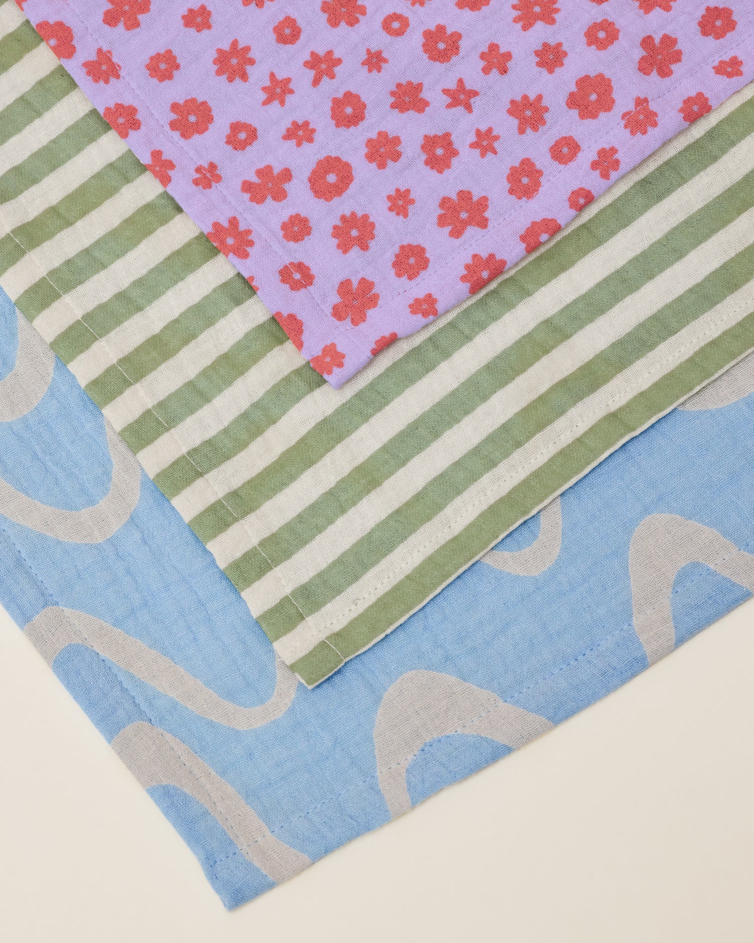 Organic Muslin Swaddle | Blue Waves - Image 3