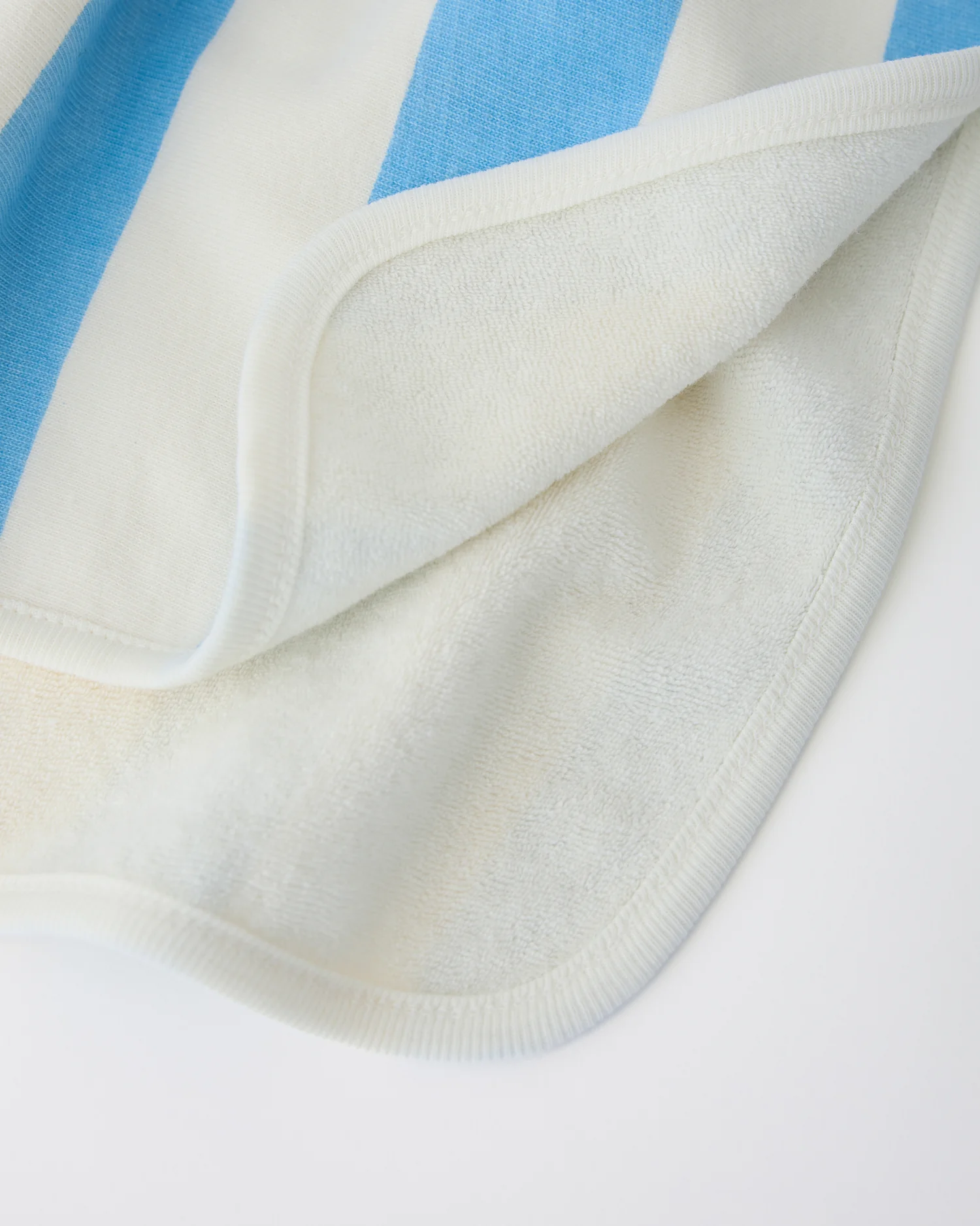 Organic Cotton Toddler Poncho Towel | Blue Wide Stripe - Image 3