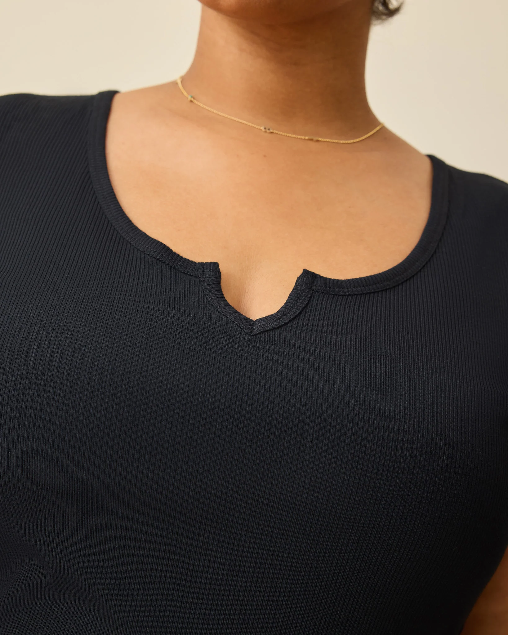 Ribbed Modal Notched Nursing T-shirt | Black - Image 3