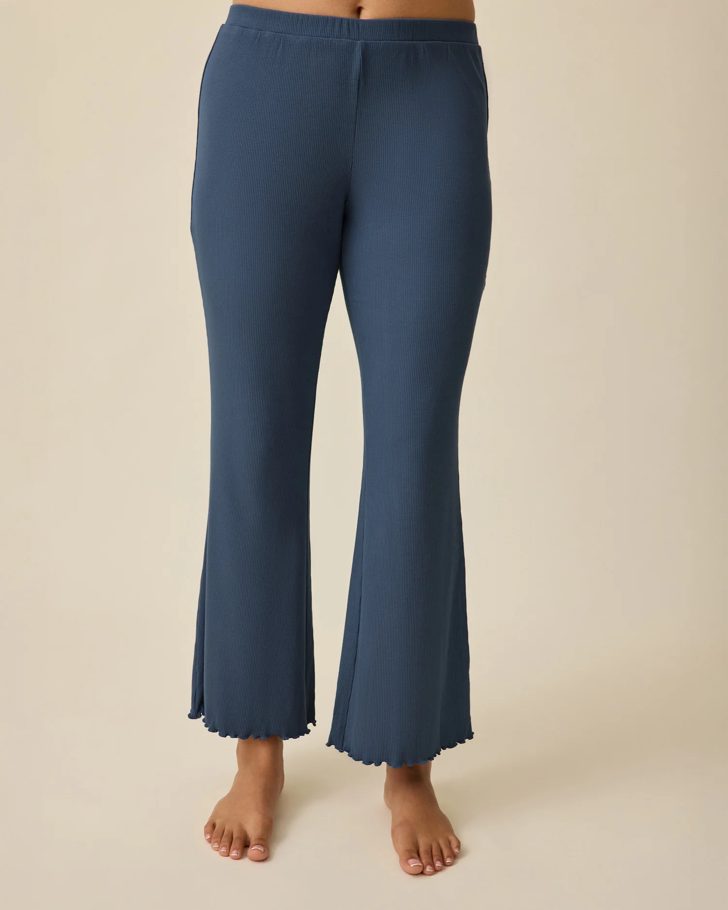 Ribbed Modal Lounge Pant | Light Navy