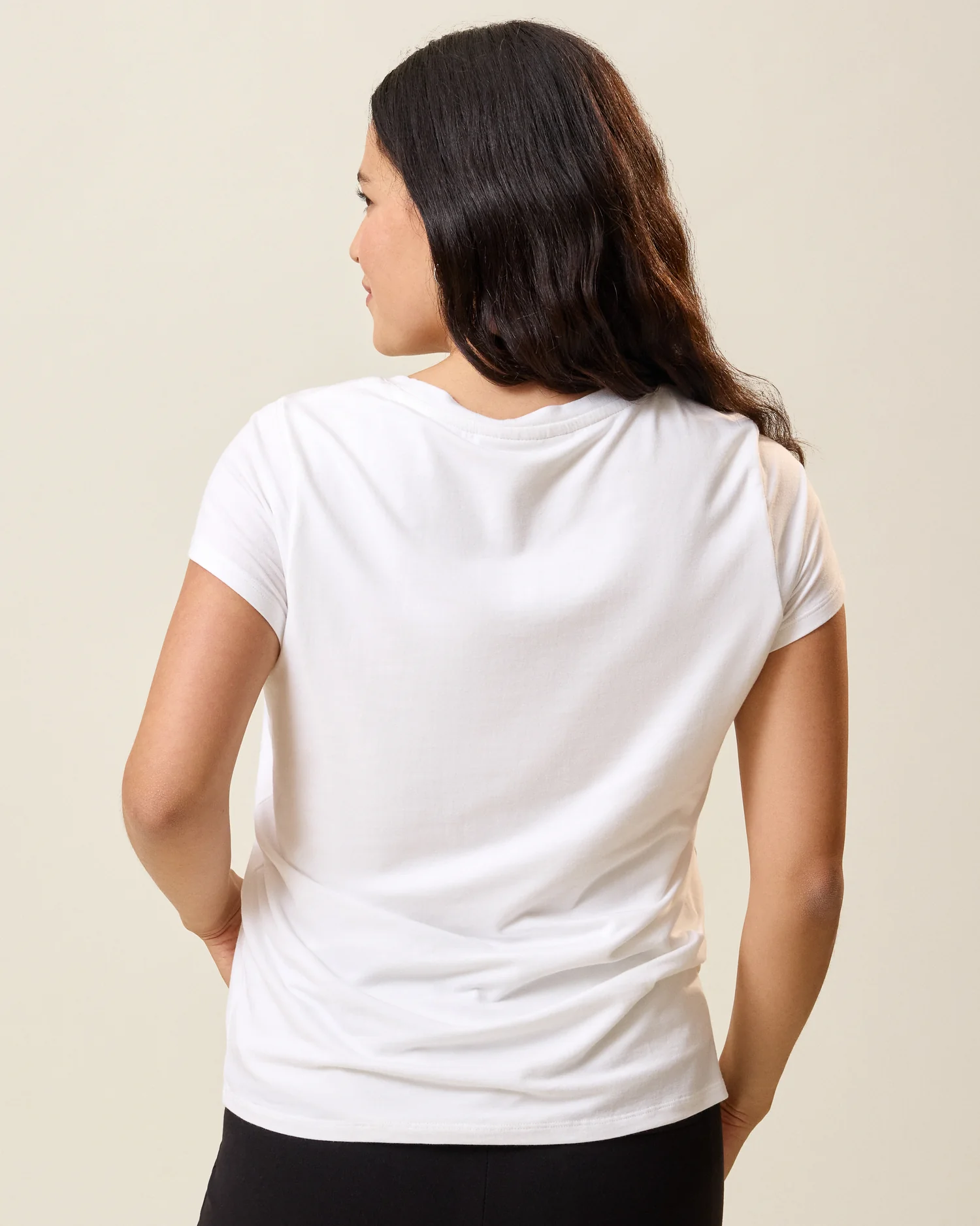 Modal Crew Neck Nursing T-shirt | White - Image 4