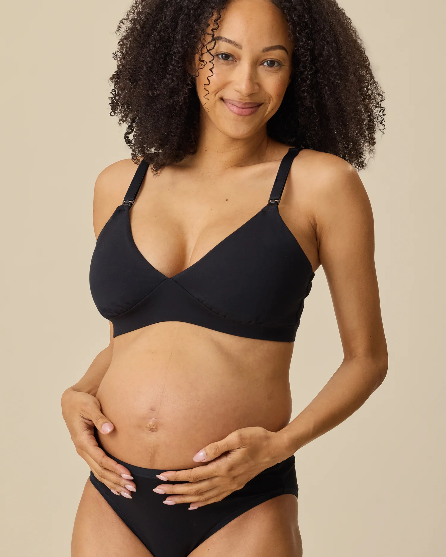 SoftStretch Cotton Maternity & Nursing Bralette | Black - Image 4