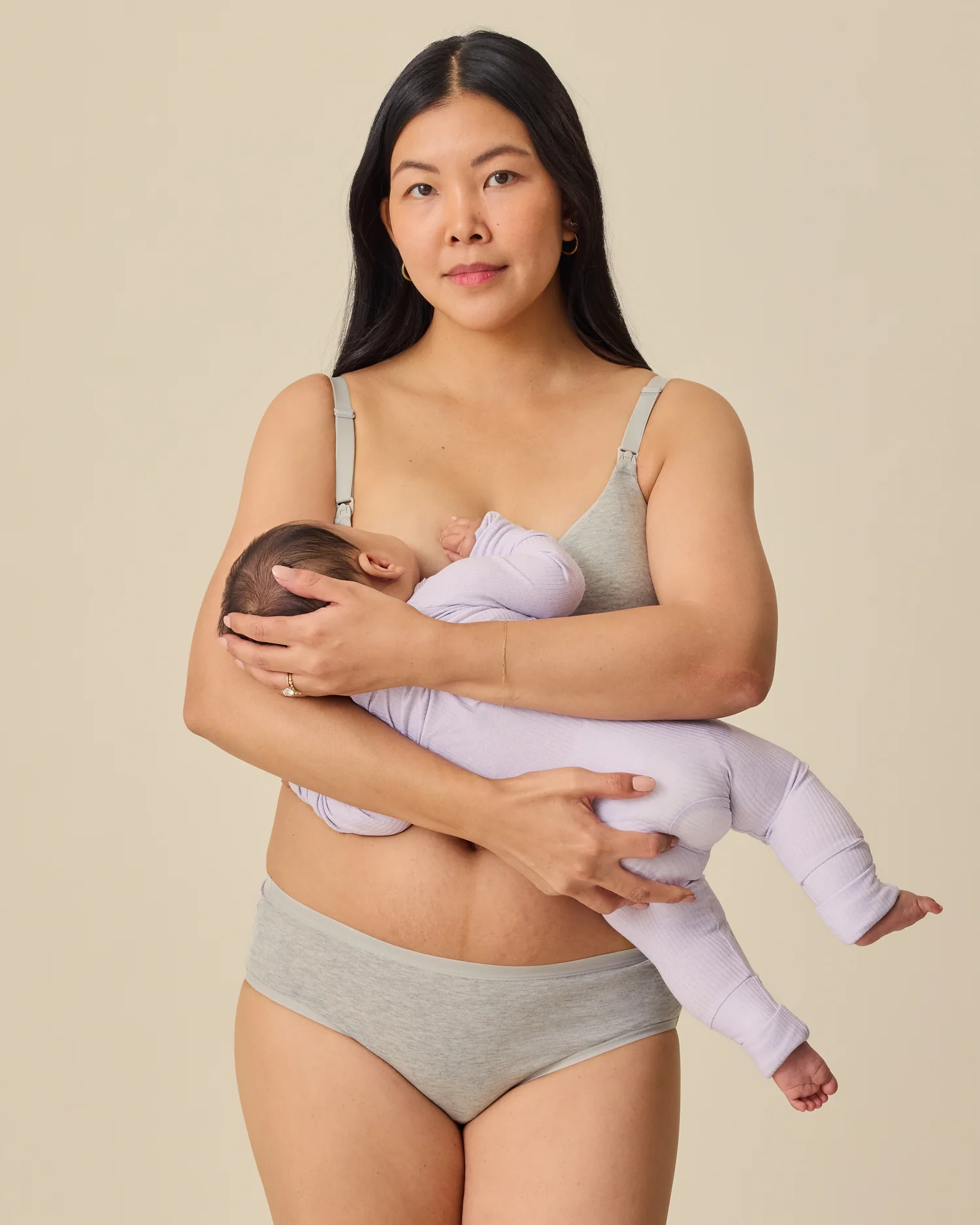 SoftStretch Cotton Nursing Bra | Grey Heather - Image 2