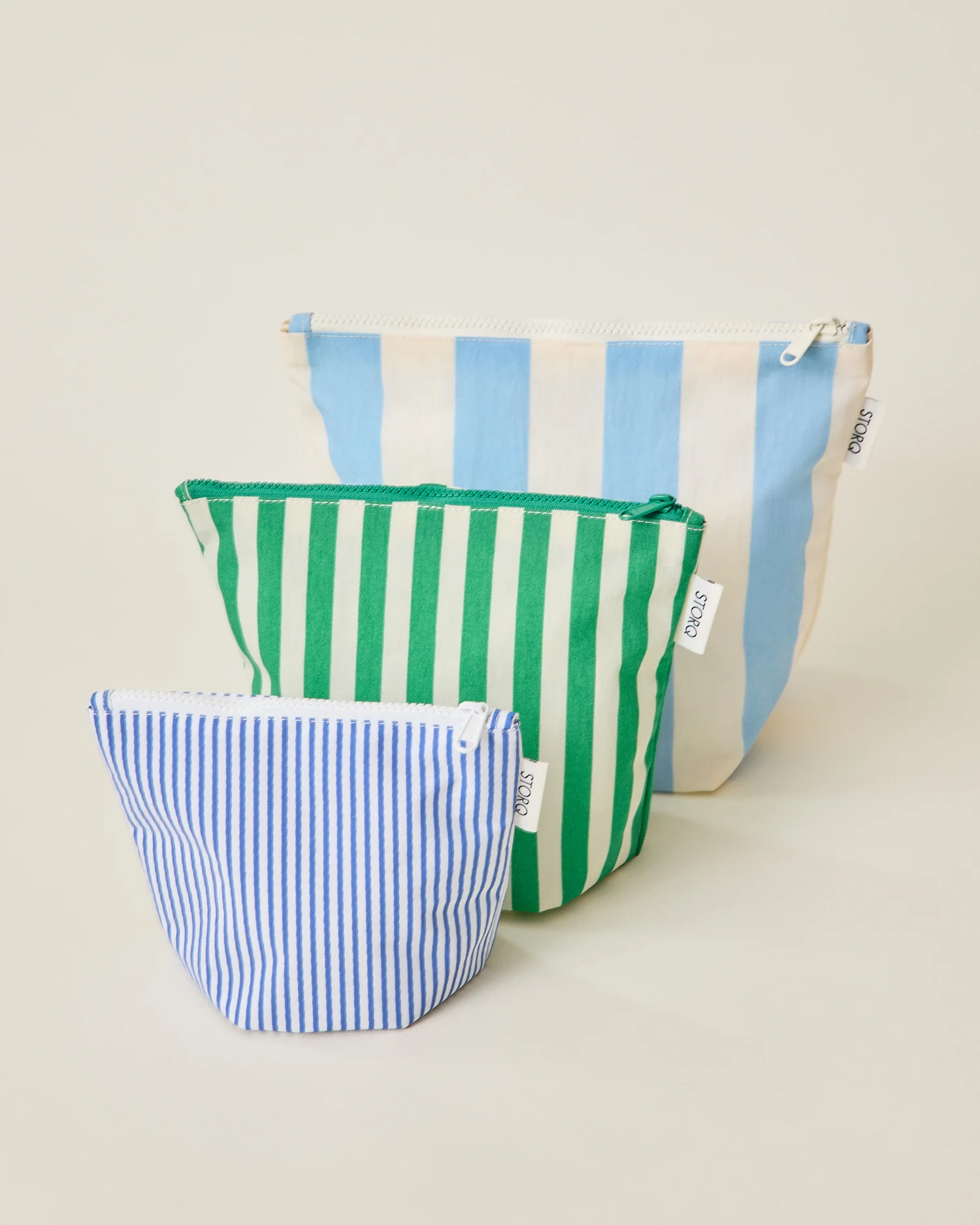 Zipper Pouch Three-Piece Set | Stripe