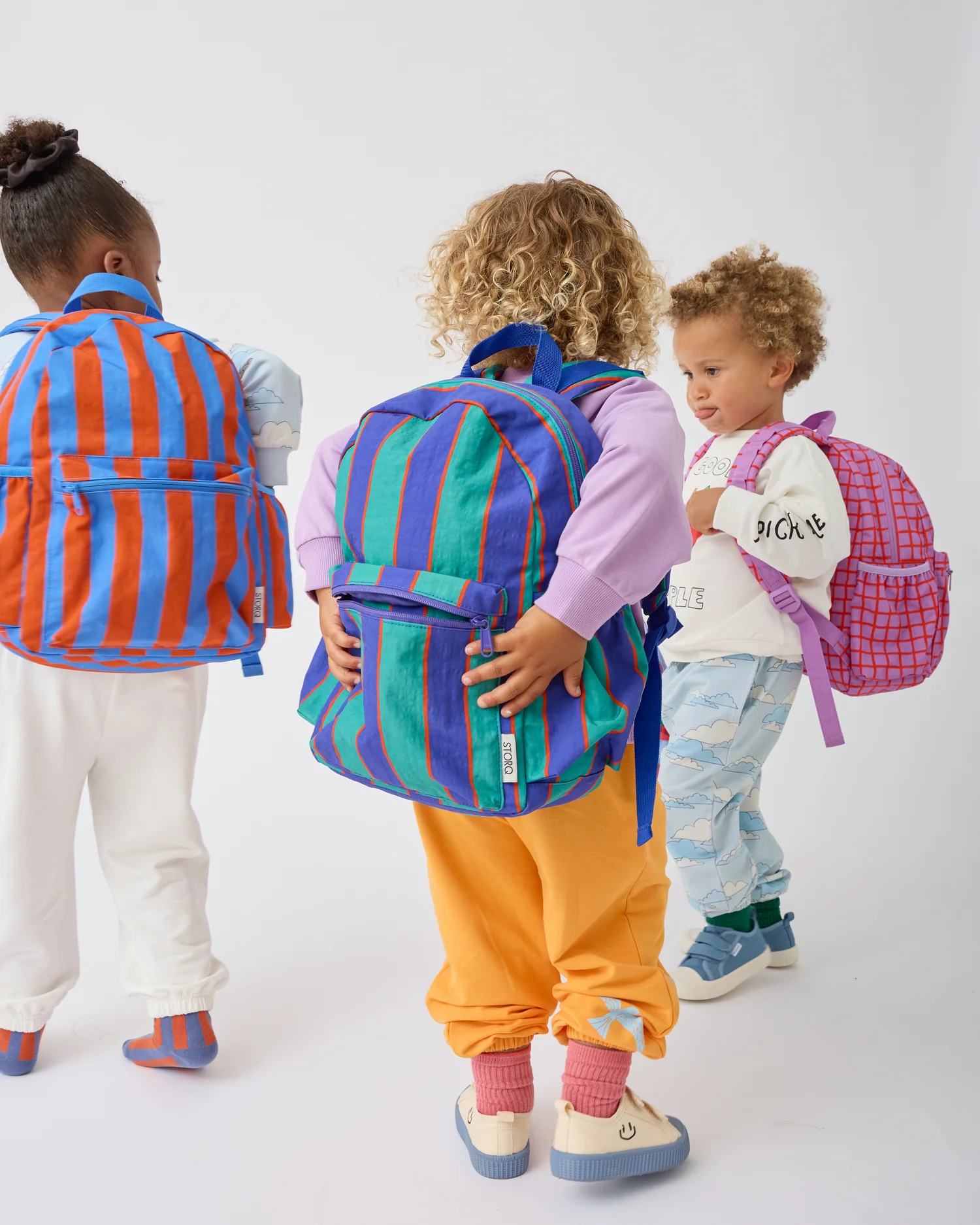 Cool Kid Backpack | Navy & Green Stripe - Image 9