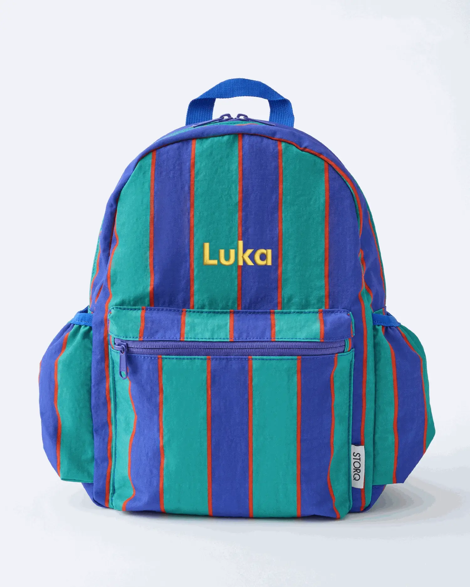 Cool Kid Backpack | Navy & Green Stripe - Image 11
