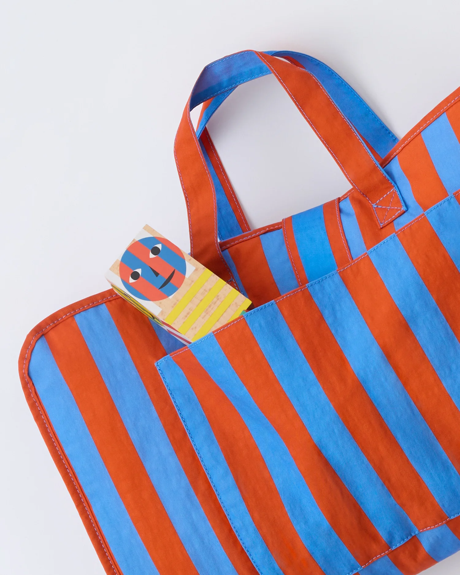 Cool Kid Nap Mat | Blue & Rust Stripe - Image 7