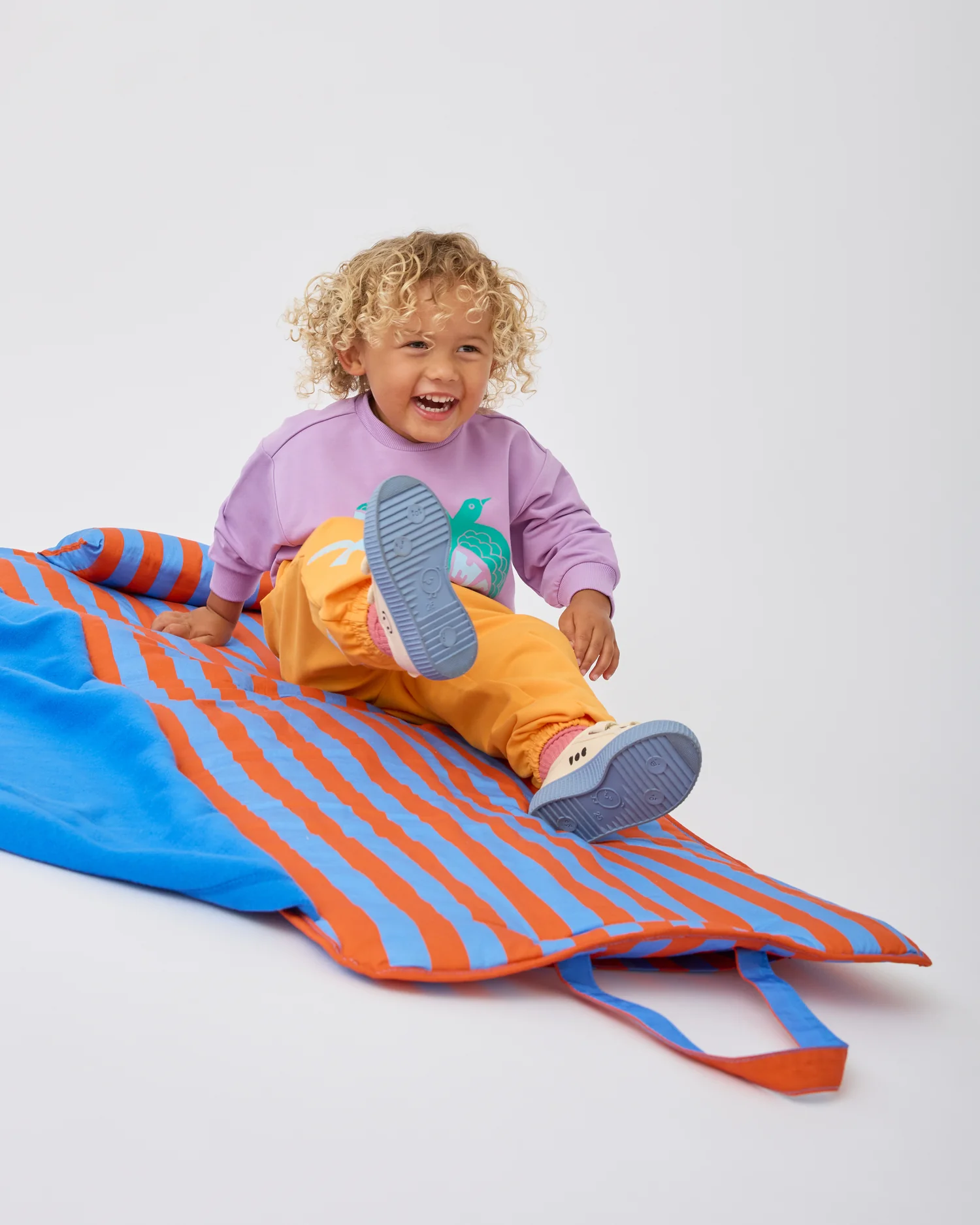 Cool Kid Nap Mat | Blue & Rust Stripe - Image 8