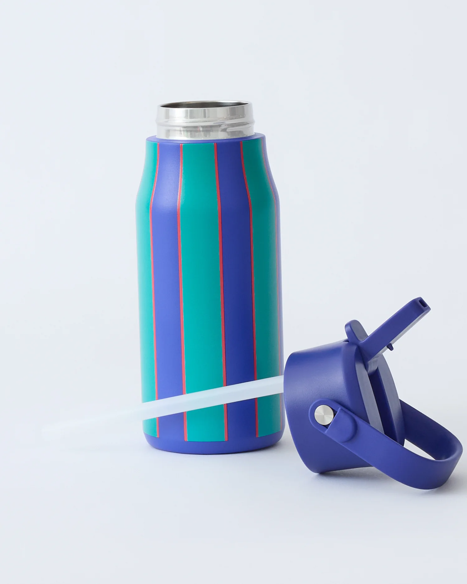 Cool Kid Water Bottle | Navy & Green Stripe - Image 2