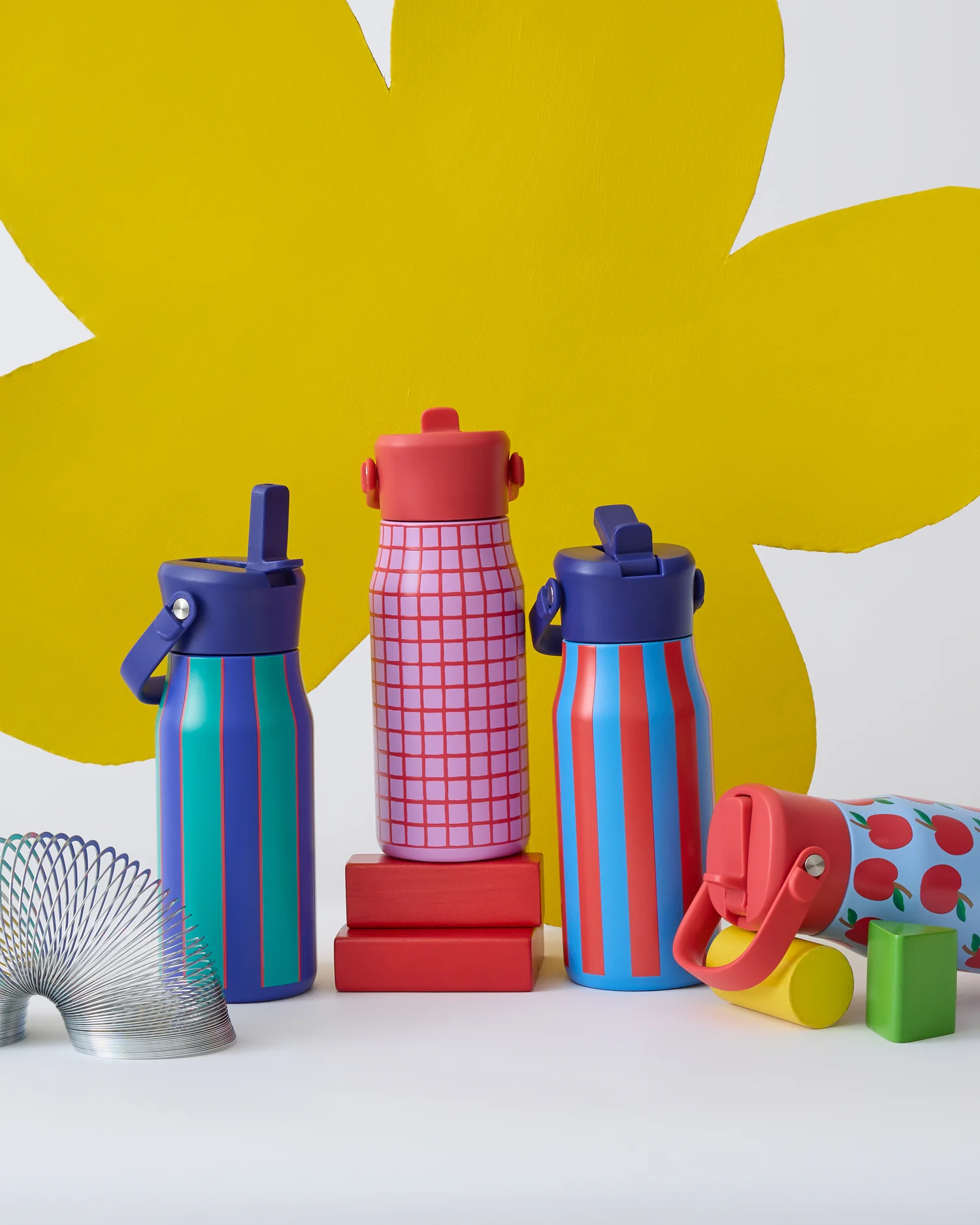 Cool Kid Water Bottle | Blue & Rust Stripe - Image 5