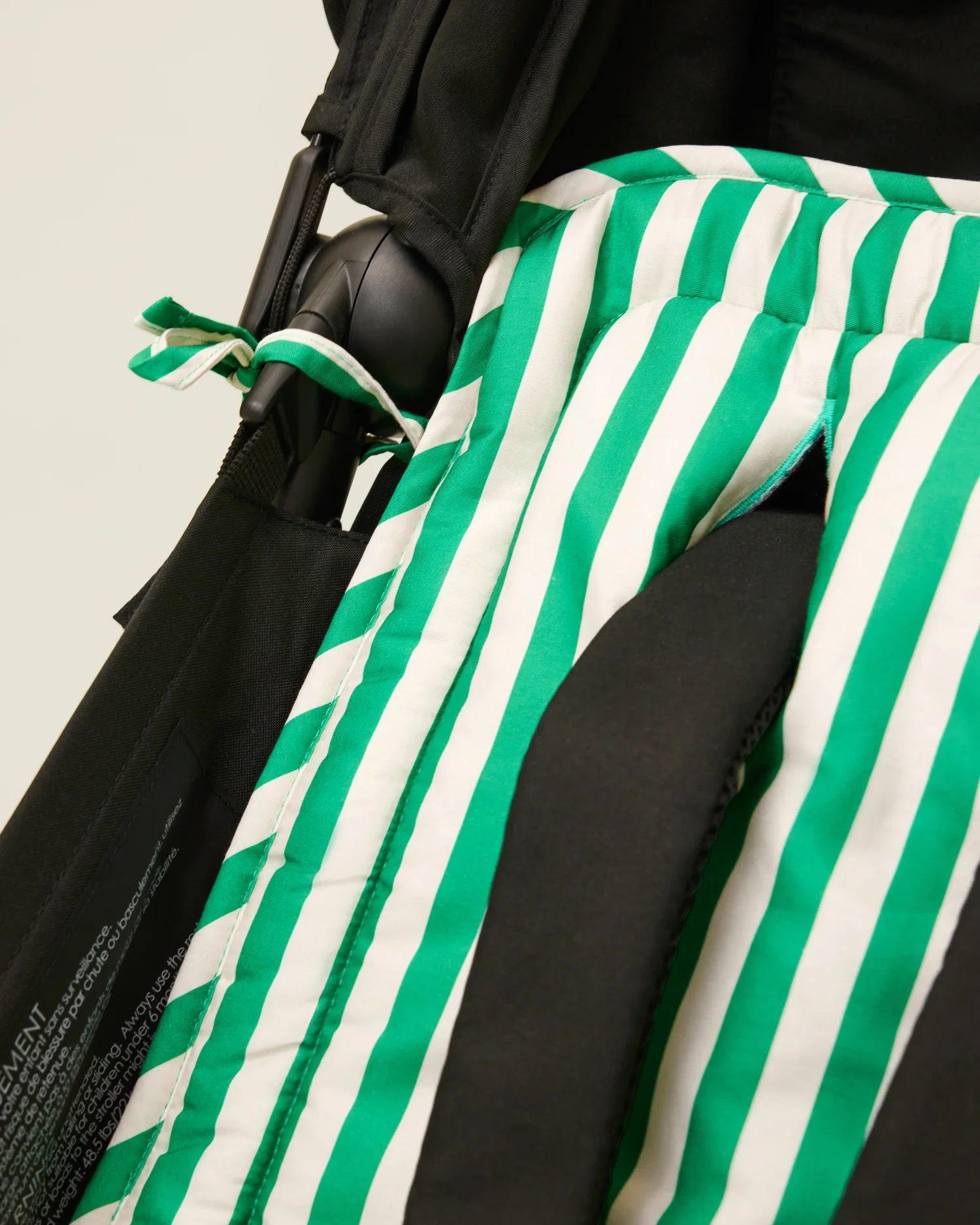 Stroller Party™ Seat Liner | Green Stripe - Image 3
