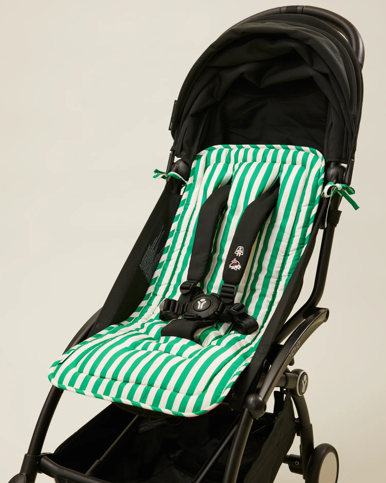 Stroller Party™ Seat Liner | Green Stripe - Image 4