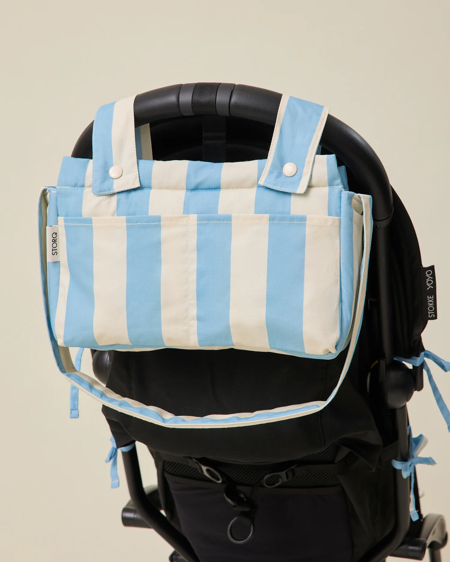 Stroller Party™ Caddy Bag | Blue Wide Stripe - Image 2