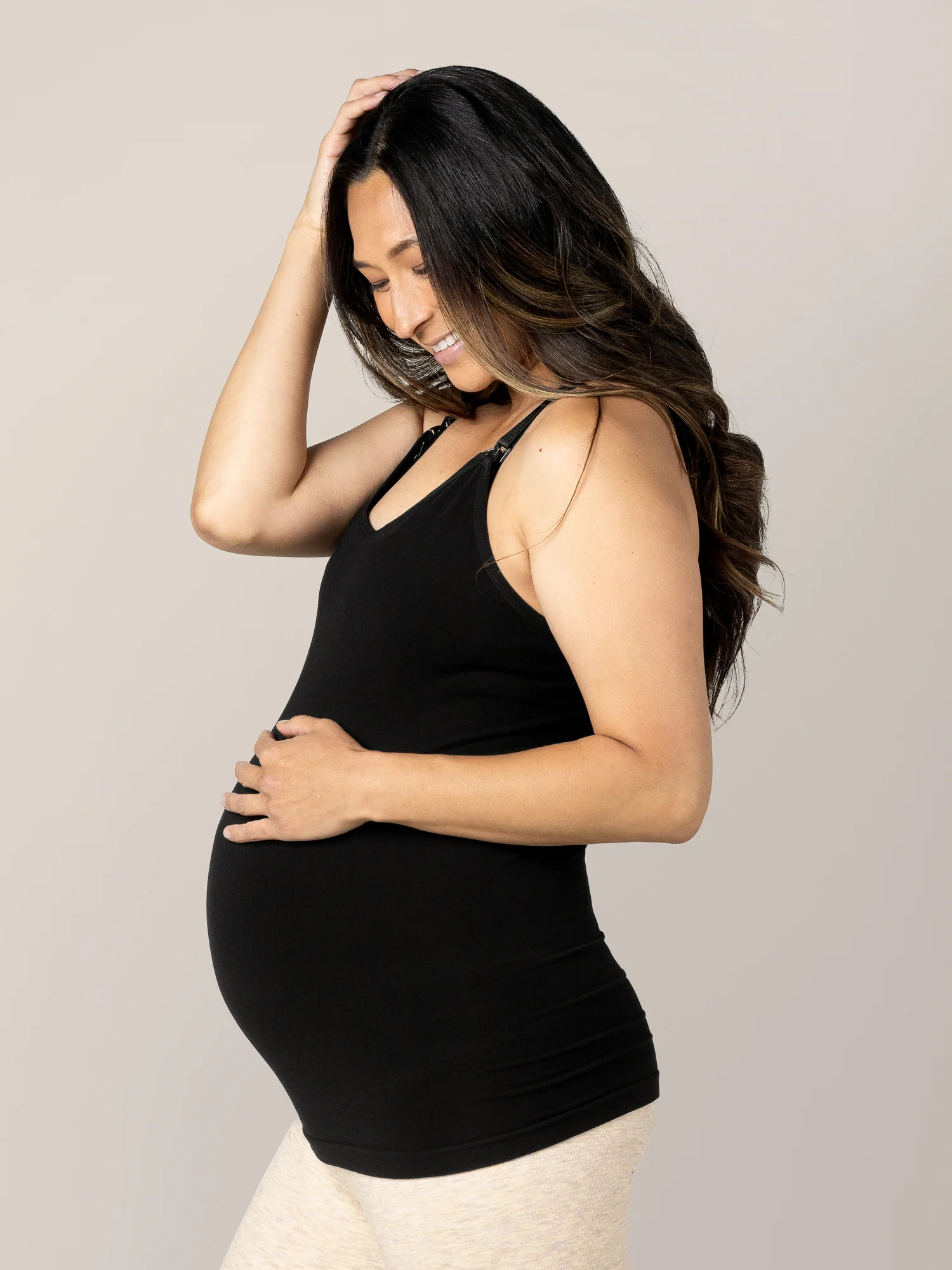 Sublime® Bamboo Hands-Free Pumping & Nursing Cami | Black - Image 5