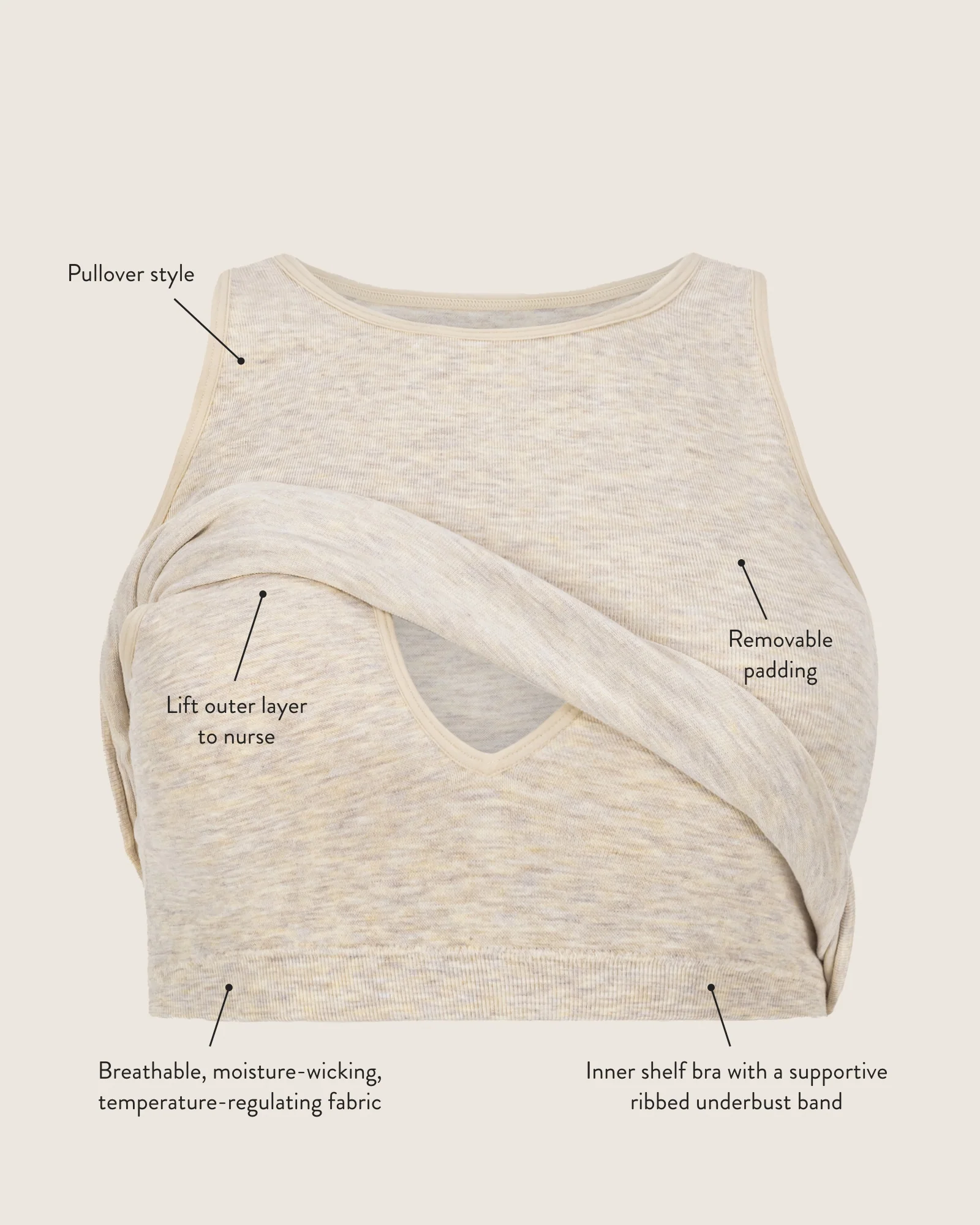 Sublime® Bamboo Maternity & Nursing Longline Bra Top | Twilight - Image 6