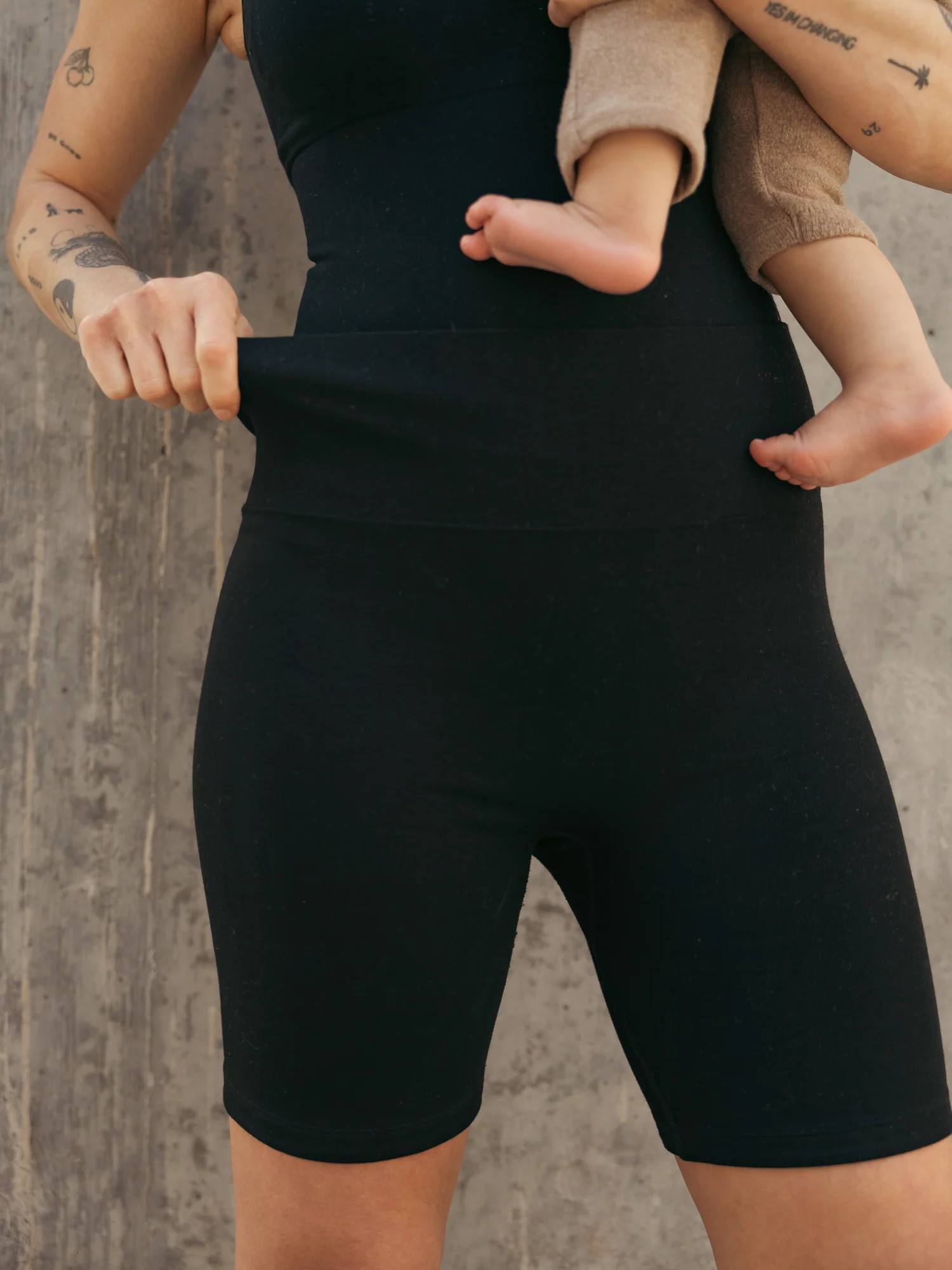 Sublime® Bamboo Maternity & Postpartum Bike Short | Black - Image 2