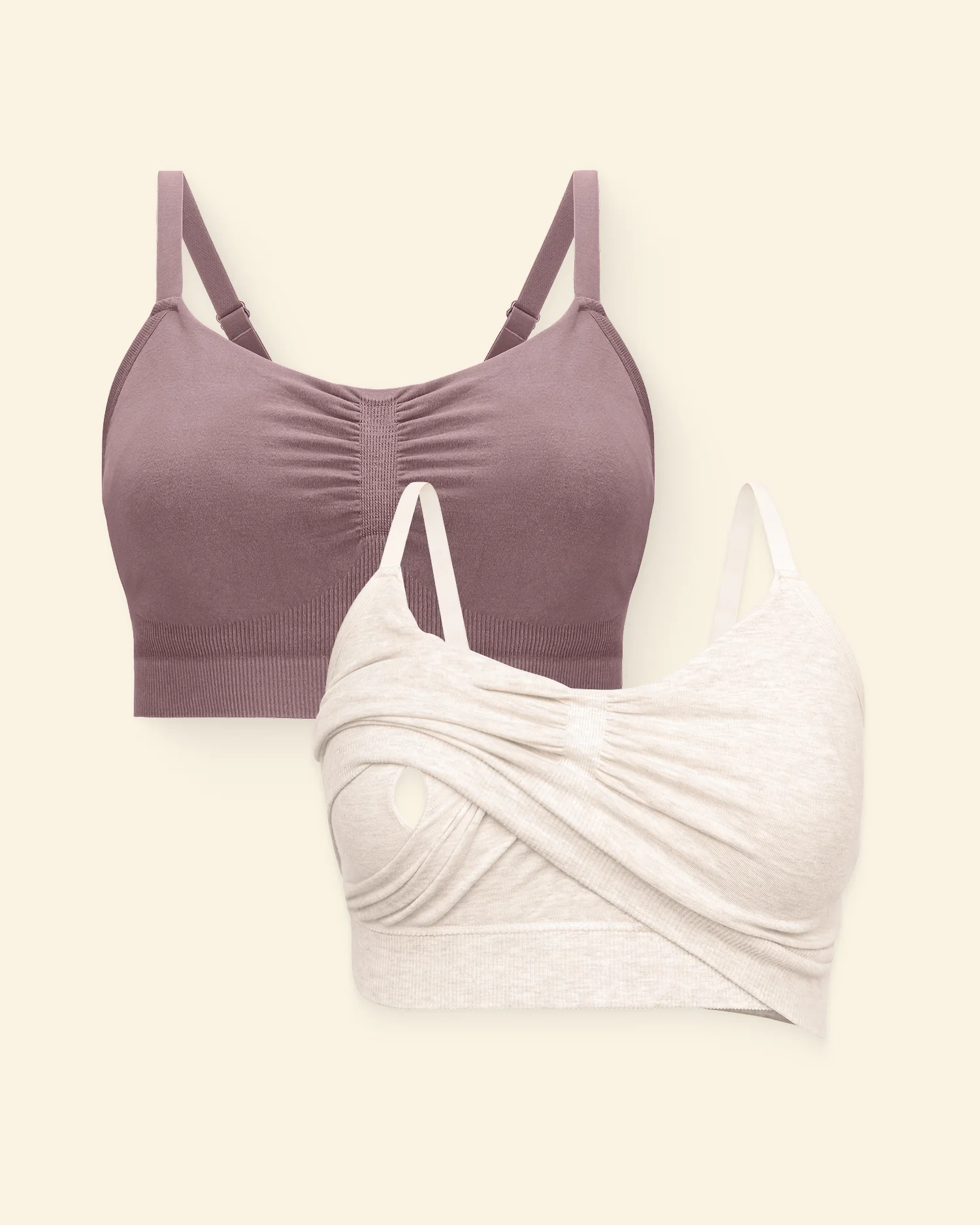 Sublime® Pumping Sleep Bra Two-Pack | Oatmeal Heather & Twilight