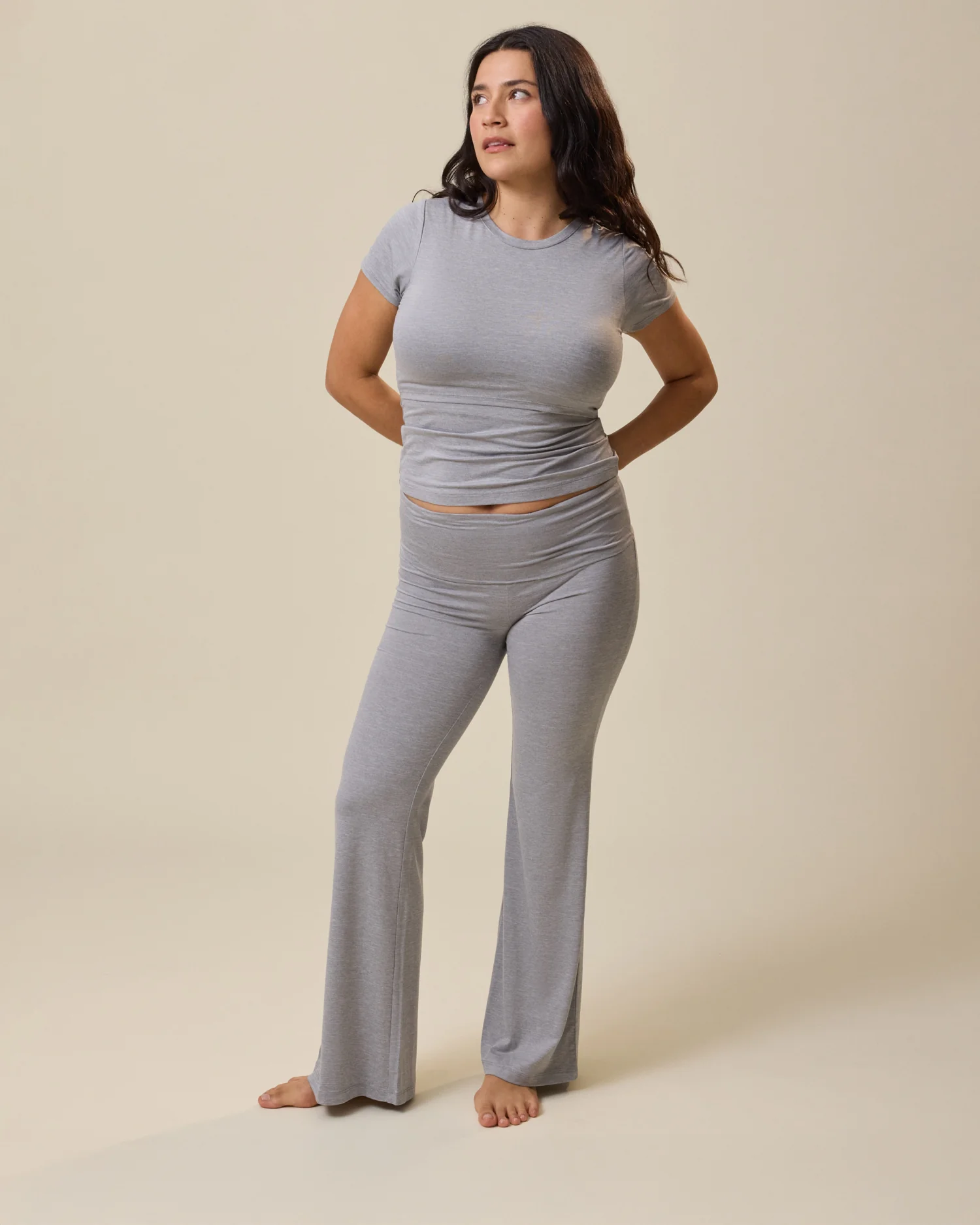 The Sunday Maternity & Nursing Pajama Set | Grey Heather