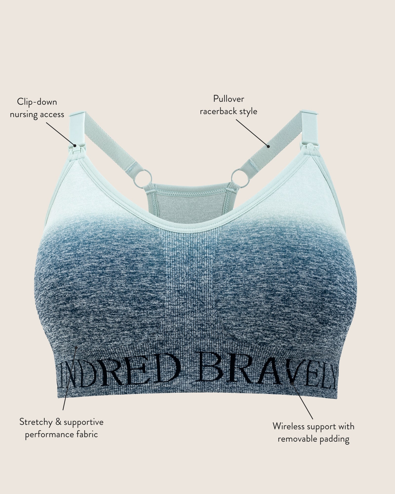 Sublime® Low Impact Nursing Sports Bra | Ombre Storm - Image 6